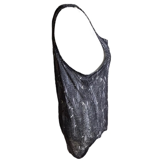 NWT Isabel Marant for H&M Blue Linen Feather Print Tank Size 12 - Picture 4 of 8